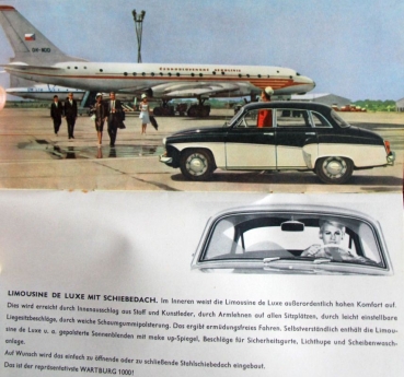Wartburg 1000 Automobile Modelprogram 1964 Carbrochure (7123)